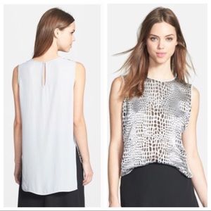 Vince Camuto Burnout Animal Print Shirttail Blouse